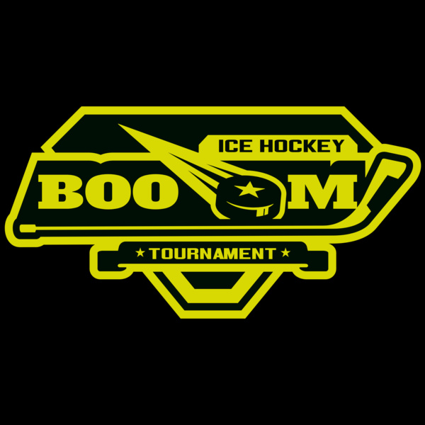 Boom Ice Hockey Tournament logo template Thumbnail